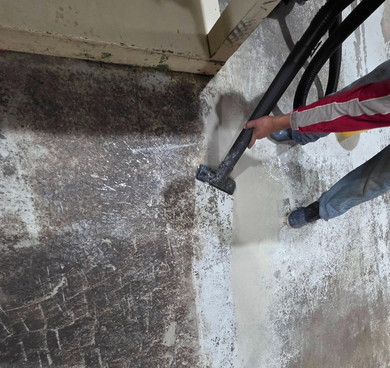 Deck Before After Two photos of a deck. The first photo is weathered and worn and labeled "before", the second photo is clean and refinished, labeled "after."